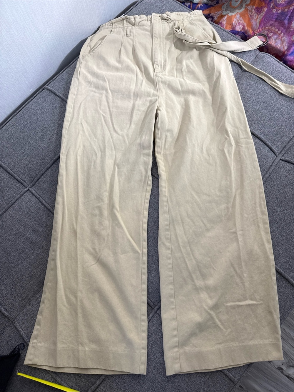Boyish by HER 28 The Clancy Crowd Khaki Belted Wide Leg Paperbag Chino Pant